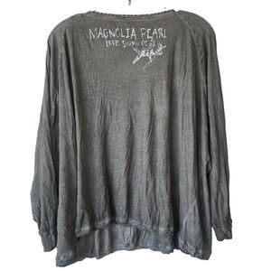 MAGNOLIA PEARL boho style top grey Festival Lange Oversized Top One Size